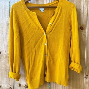 Yellow knit cardigan (a new day)
